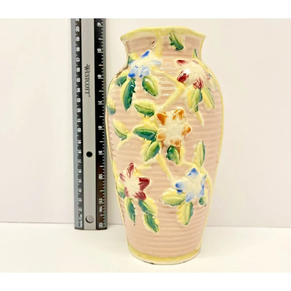 Midcentury Majolica Inspired Floral Vines 7